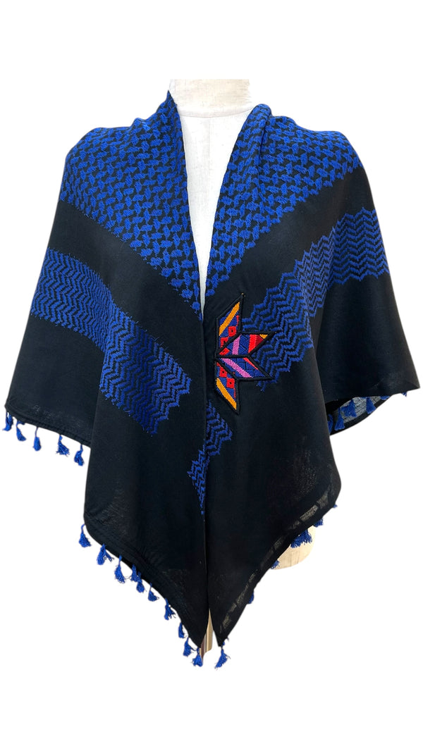 Kufia with old Palestinian embroidery