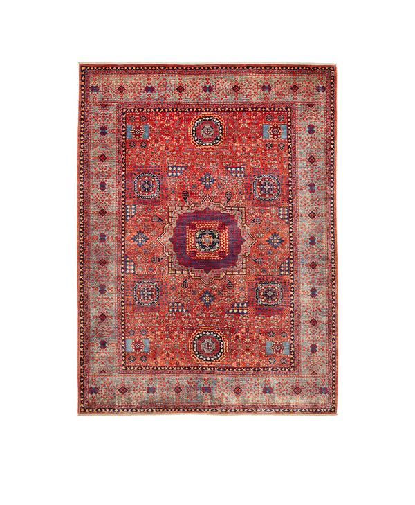 Mamluk Red Afghan Fine Wool Rug
