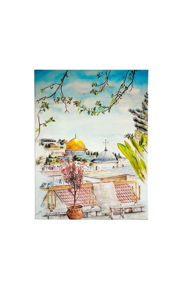 Original Print on Canvas By Nadine Touqan Not Framed