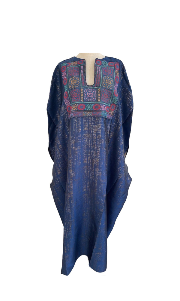 Blue Abaya Brocade Collection Gaza Chest Panel