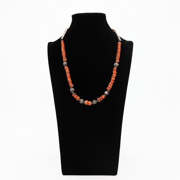Antique coral with silver necklace from Yemen
