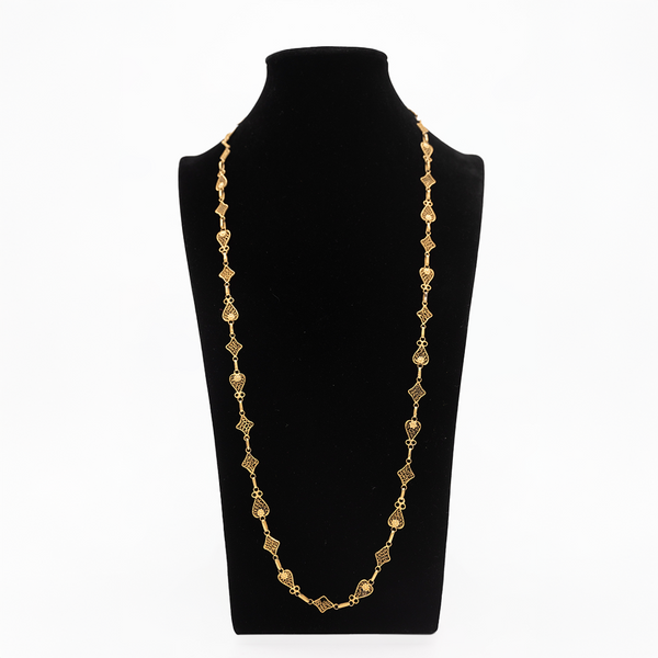 Old Syrian silver plated gold filigree necklace