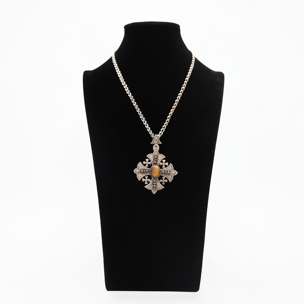Bethlehem silver filigree work Jerusalem cross with unique necklace