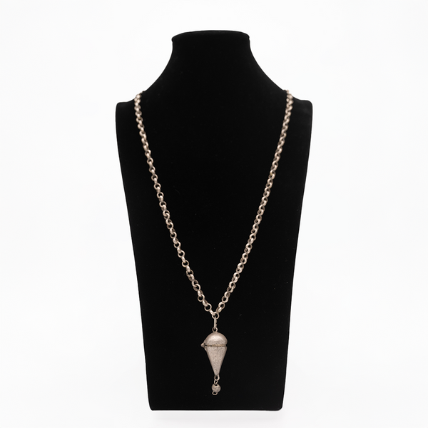 Palestinian old silver necklace almond حق