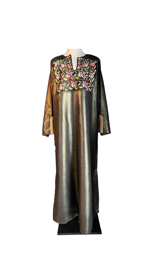 Black Linen Abaya Crystals Collection