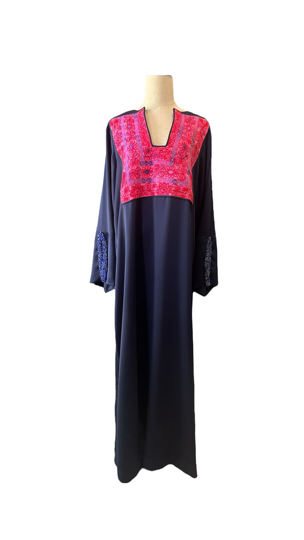 Linen Dress with Crystals