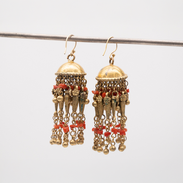 Tunisian Silver Gold plated earnings vintage