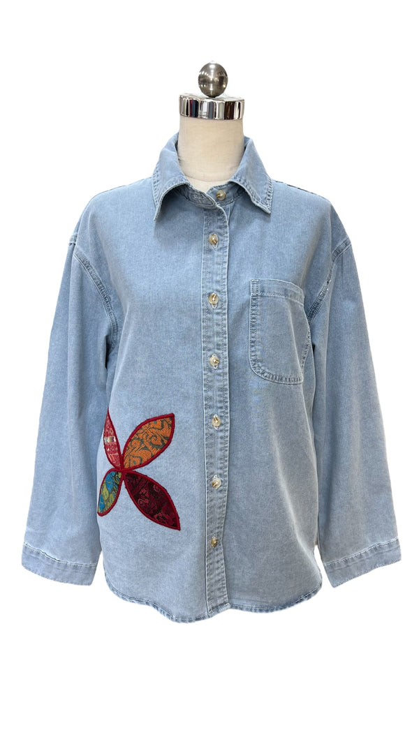 Denim with Old Palestinian embroidery