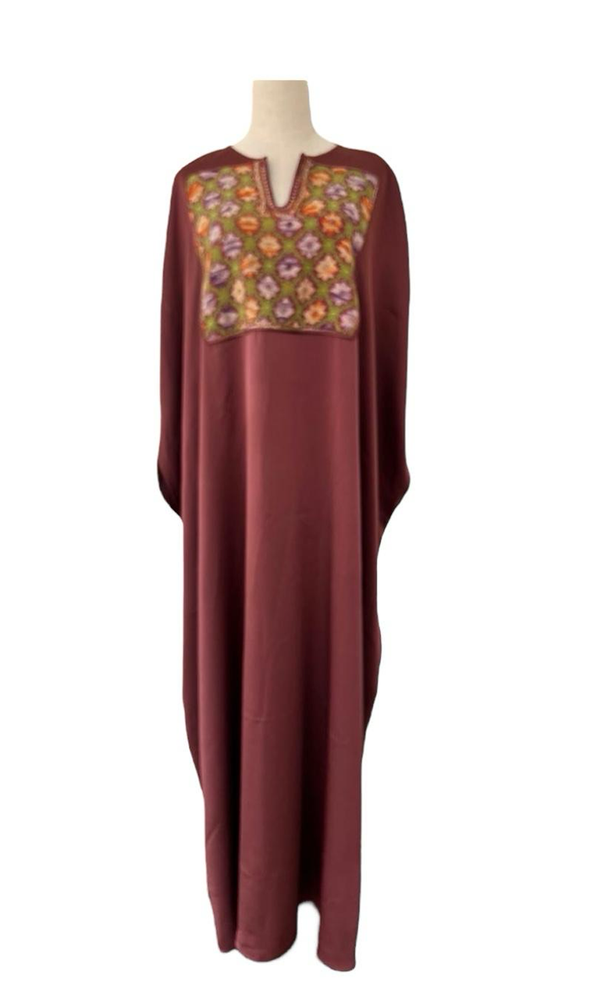 Silk Abaya with Hebron chest panel
