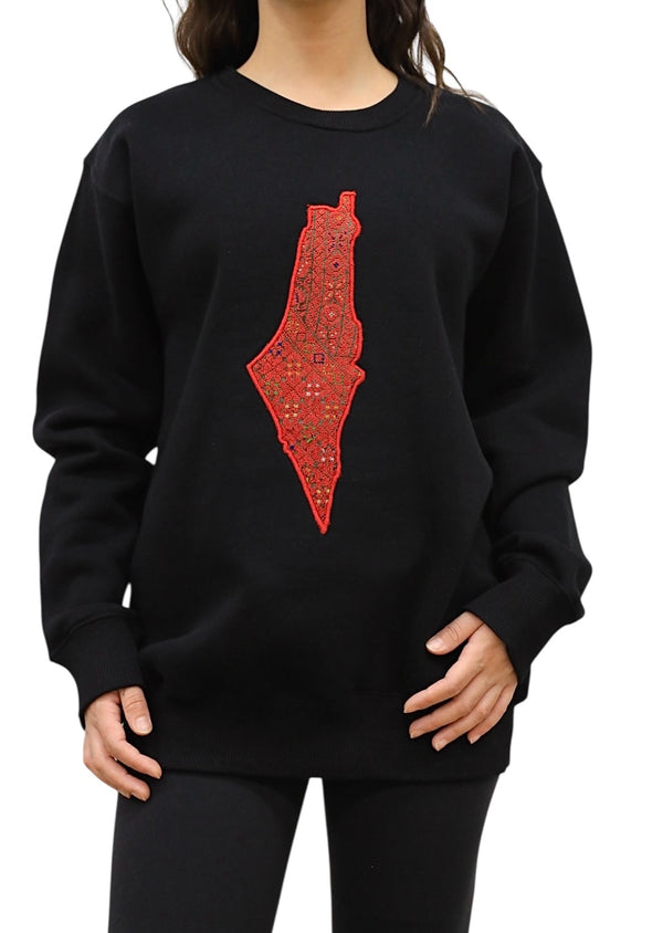 Sweatshirt with old Palestinian embroidery