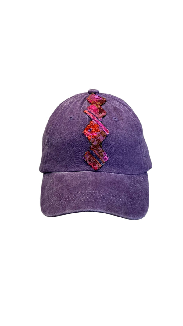 Purple cap with old Palestinian embroidery