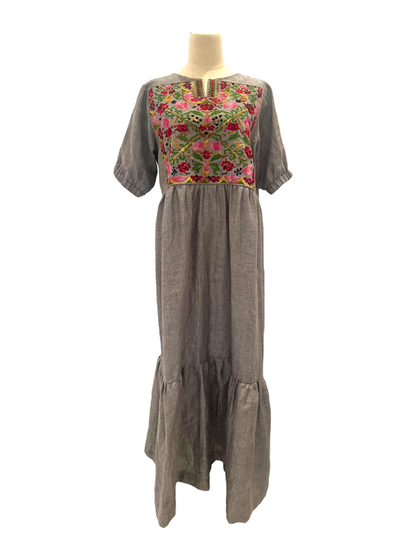 Grey with Jerusalem Embroidery