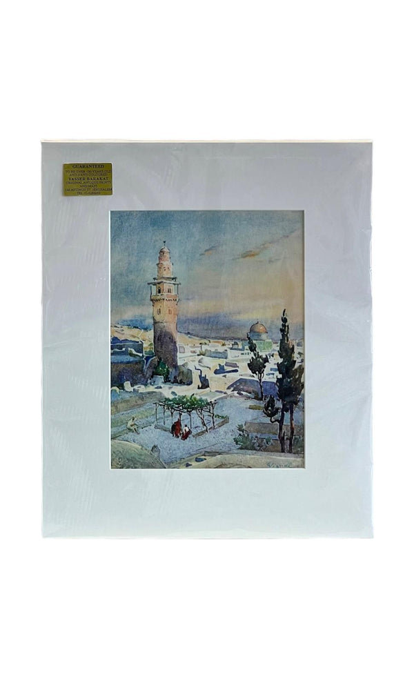 Jerusalem Pier Vignal Print hand Coloured