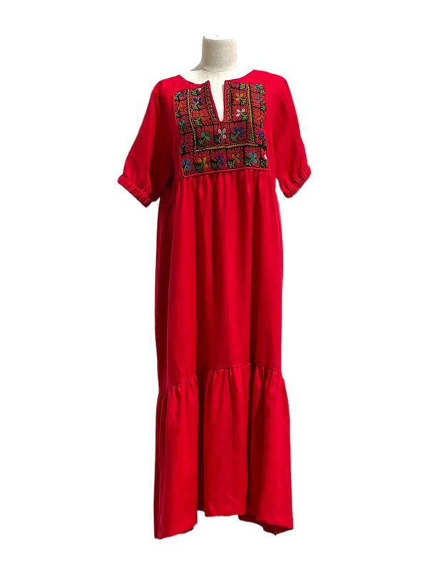 Red with Hebron Embroidery
