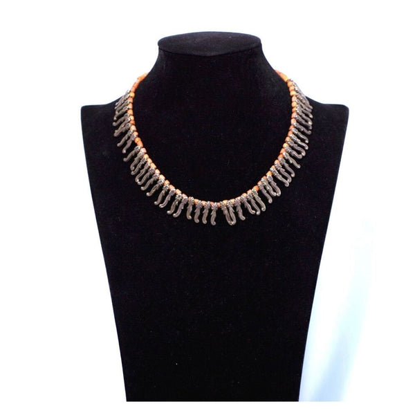 Bedouin Silver and coral necklace