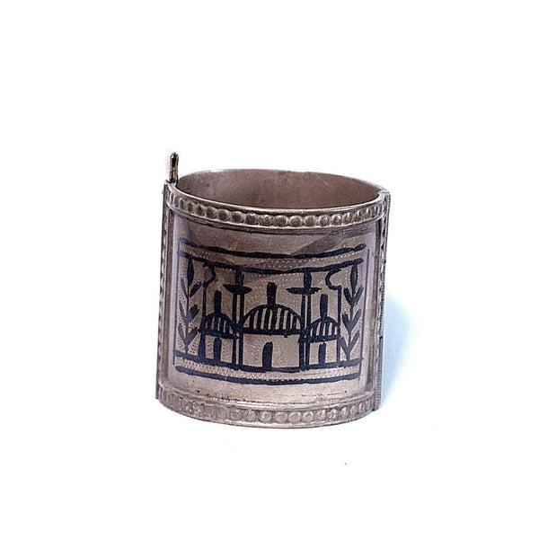 Unique Niello inlaid silver Bracelet